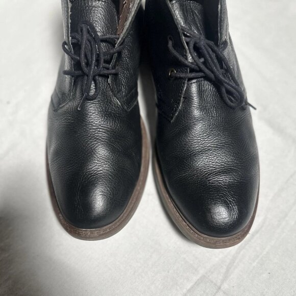 Tommy Hilfiger black leather semi boots Size 10 - Picture 5 of 8